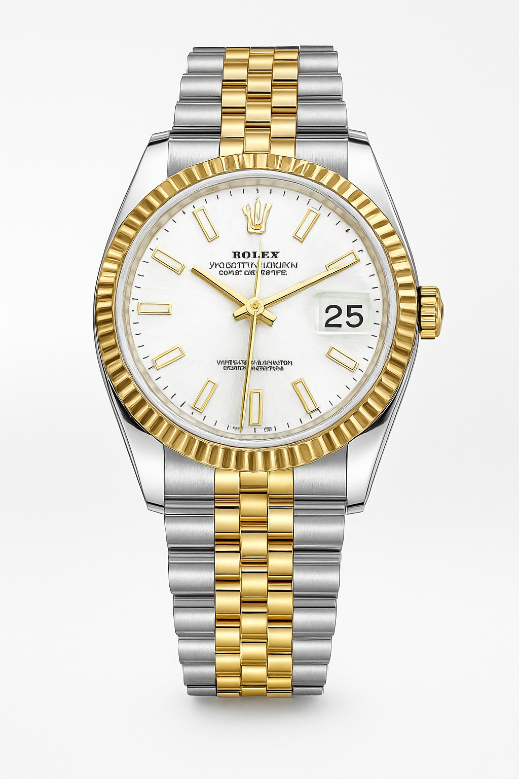 Two-Tone Men’s Watch White Dial & Gold Accents