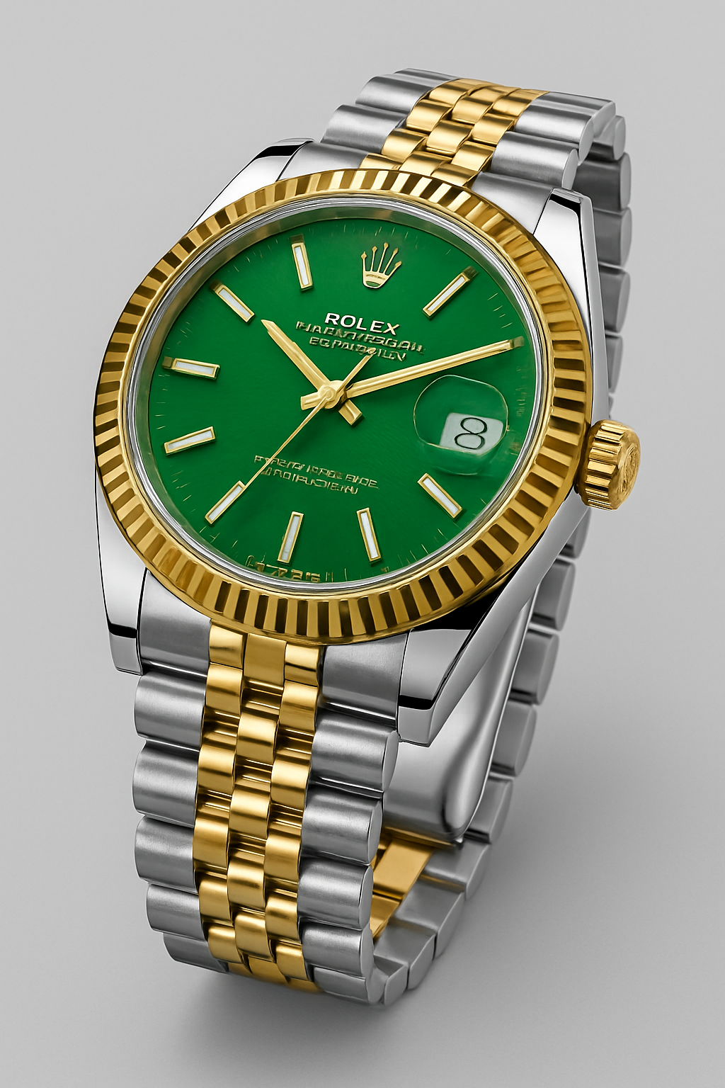 Two-Tone Men’s Watch Green Dial & Gold Accents