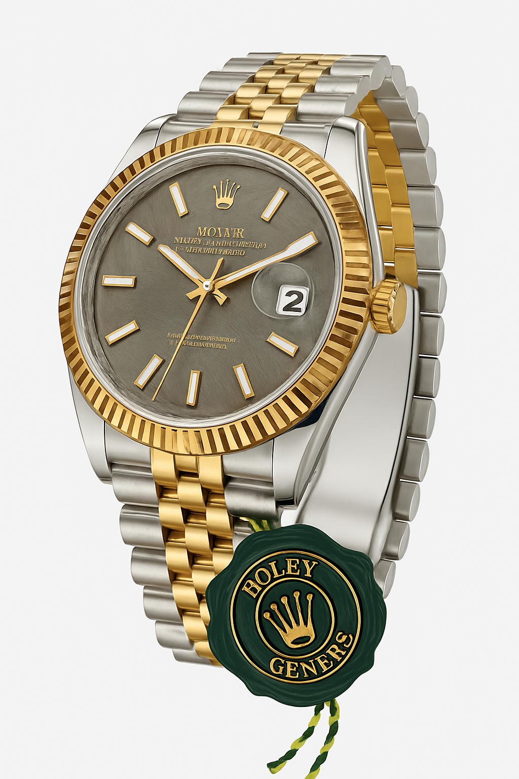 Two-Tone Men’s Watch Grey Dial & Gold Accents