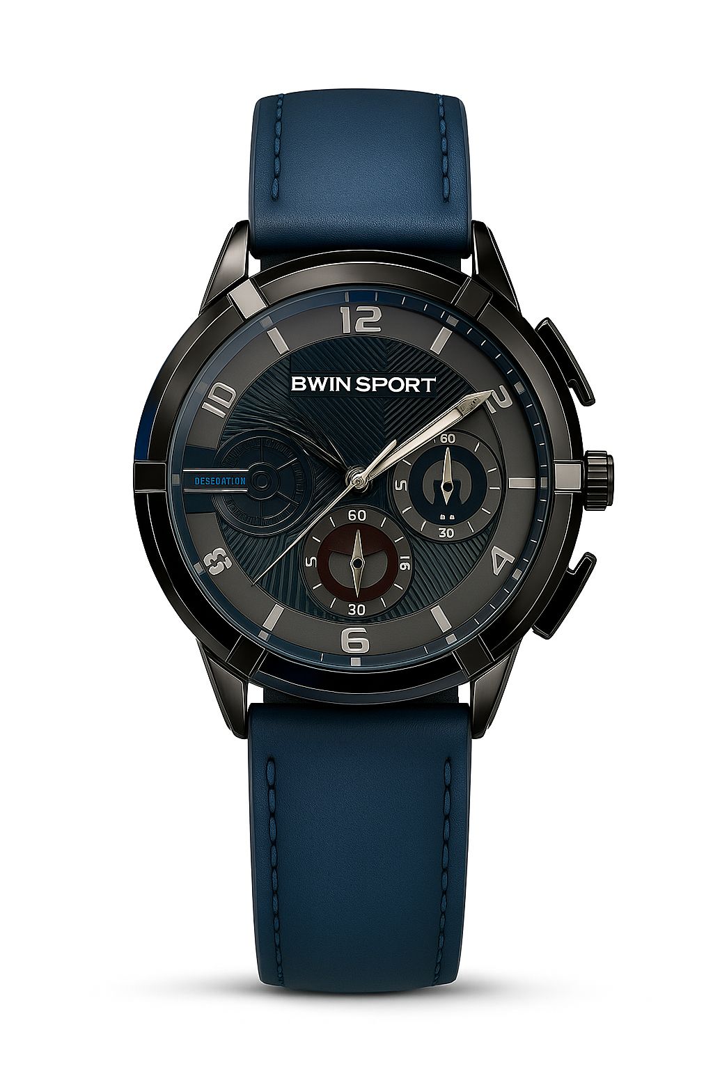 BWN Men’s Chronograph Watch Royal Blue Leather Strap