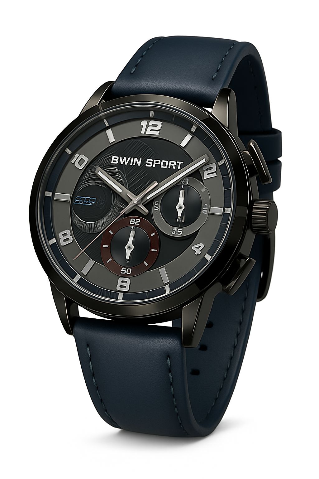 BWN Men’s Chronograph Watch Royal Blue Leather Strap