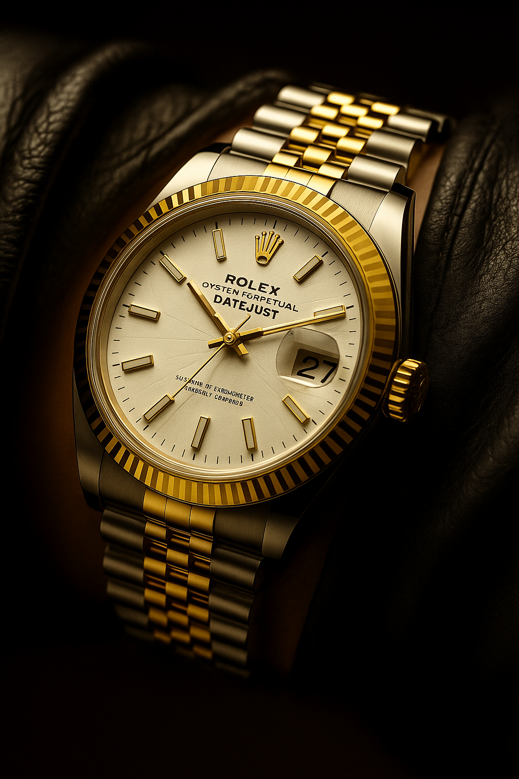 Two-Tone Men’s Watch White Dial & Gold Accents